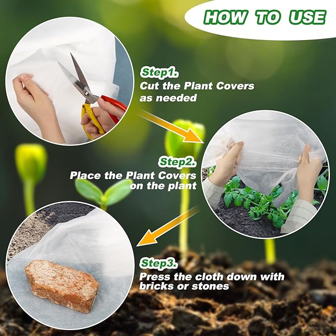 MAQIHAN Plant Cover - 6.5 ft x 13 ft Plant Covers Freeze Protection, Non-Woven Winter Freeze Protection, Reusable Floating Row Frost Blankets for Outdoor Garden, Frost Cloth for Cold Weather Snow