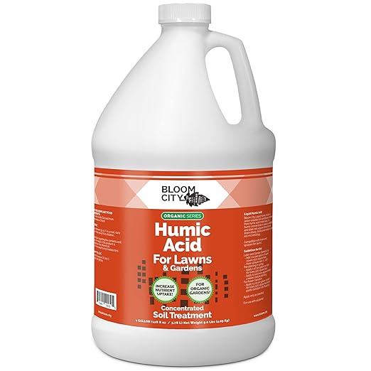 Bloom City Humic Acid for Lawns – Liquid Soil Conditioner for Stronger Root Growth, Better Nutrient Uptake & Greener Grass, 1 Gallon