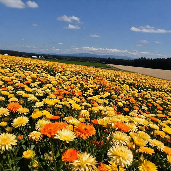 1000+ Calendula Seeds for Planting, Pacific Beauty Mix, Non-GMO, Edible & Medicinal Flowers, Bright Orange & Yellow Blooms, Pollinator Friendly, Annual Wildflower Seeds for Garden and Tea