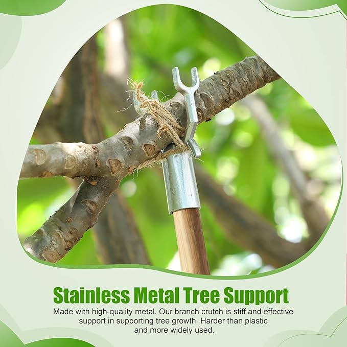 Zhengmy 6 Pcs Tree Branch Support Metal Tree Crutch Support Device Trees Straightening Kit Propping up Branch Spreaders Fruits Trees Garden Stakes Broom Pole Anchor 0.75 Inch Round Pipe Garden Yard