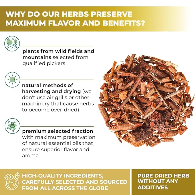 1.8 oz. Dried Madder Root Herb Tea (Rubia Tinctorum) Dried Cut Madder Roots Herbal Tea - 50g