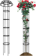 1 Pack Umbrella Trellis for Climbing Plants, 76 Inch Tall Adjustable Plant Support for Outdoor Indoor Garden, Sturdy Metal Core with Plastic Coating, Black
