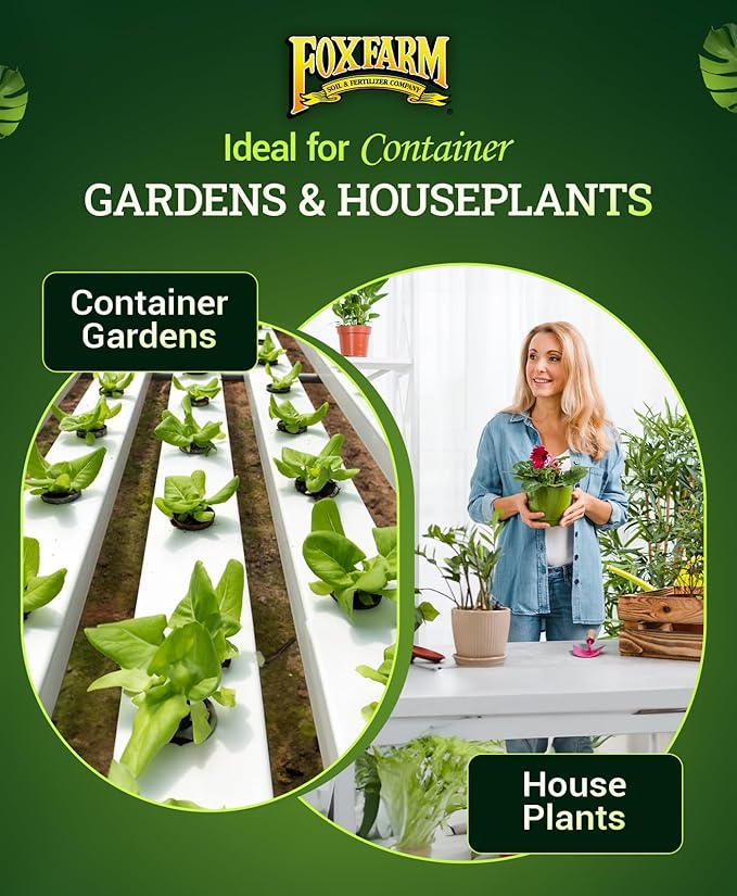FoxFarm Ocean Forest Potting Soil for Container Gardens - Light, Aerated Texture with Fish Meal, Crab Meal, Earthworm Castings - Houseplant Potting Mix for Seedlings & Plant Starts - 2 x 12 Quart
