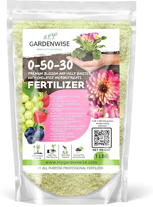 0-50-30 Universal Premium Bud and Bloom Booster Increases Flowering & Yield, for Use in Soil and Hydroponics, Super Concentrated Flower Fuel (1 LBS)
