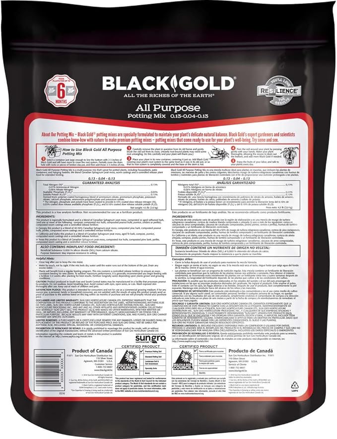 Black Gold All Purpose Potting Mix 8qt