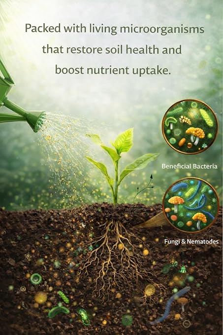 Worm Castings Tea Plant Juice - Gallon. Concentrated Worm Tea with Kelp and Feather Meals. Indoor and Outdoor Soil Restorer and Plant Fertilizer for All Vegetation with Soil. (Gallon)