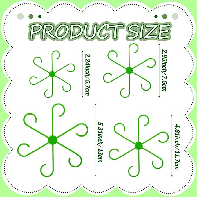 Chunful 24 Pcs Plant Stem Support 4 Sizes Climbing Houseplant Stem Holders, Plastic Reusable Flower Trellis Hook Plant Care Growth Accessories for Flower Plants Indoor Outdoor