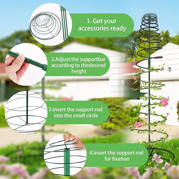 Garden Trellis for Climbing Plants, Metal Garden Trellis Plant Trellis Support for Potted Plants Vegetables Flowers Climbing (1)