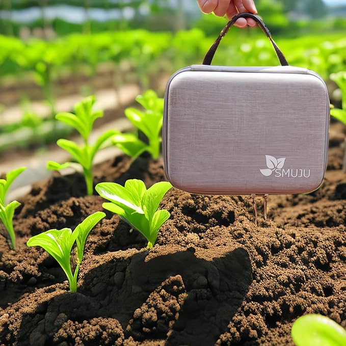 SMUJU 【40 Slots】 Seed Storage Organizer, Sturdy Seed Organizer Storage Box with Dual Zipper Bag and 42Pcs Label Stickers, Glass Seed Storage Container for Flower Vegetable Plants Garden Seeds Saving