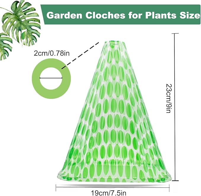Fshow 40 Pack Garden Cloches for Plants, Reusable Bell Plant Cover, Plant Covers Protectors from Animals Snails/Birds/Chickens/Insect(Diameter:7.5" Height: 9")