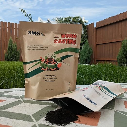 SMG Organic Worm Castings 2 lbs – 100% Pure Earthworm Compost, Nutrient-Rich Organic Soil Amendment for Indoor Plants, Vegetables, Flowers & Garden Use