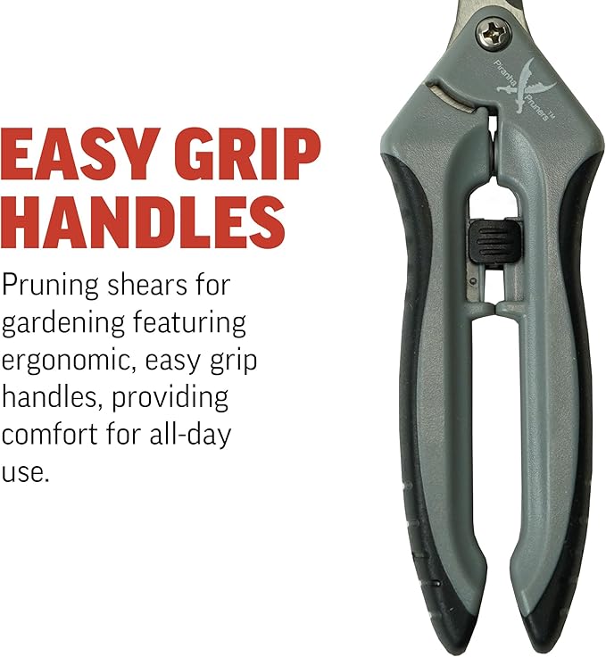 Piranha Pruner Trimming Scissors Garden Shears, Plant Trimmers, Gardening Hand Tools, Straight Stainless Steel Blade