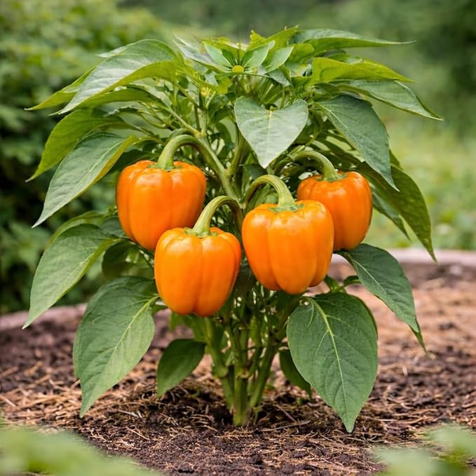 Sweet Bell Pepper Seeds Collection – Red Yellow Orange Green Bell Peppers – Vegetable Seeds for Home Garden Raised Beds & Containers