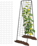 60"x16.2" Heavy Duty Steel A-Frame Garden Trellis for Climbing Plants – Rust-Proof Metal Trellis with Hardware Cloth, Perfect for Raised Beds,Cucumbers,Tomatoes & Outdoor Vines (Black)