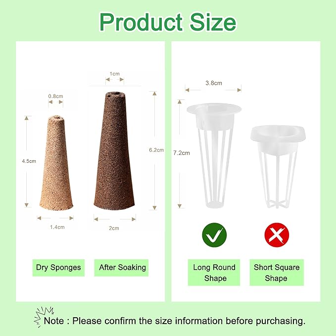 100 Pack Grow Sponges Replacement Seed Pods Kit for Hydroponic Growing System Compatible with AeroGarden, iDOO with A&B Nutrients Plant Food, Indoor hydroponic pods, Fast Growing & Easy To Use