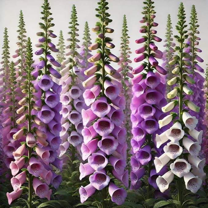 Foxglove Purple Mix Seeds – Digitalis Purpurea | Biennial/Perennial | Stunning Purple Blooms for Cottage Gardens & Borders