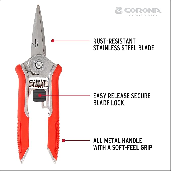 Corona Tools FS43623 Yard Essentials Mini Floral Snips, Red