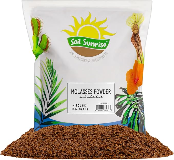 Soil Sunrise Dry Horticultural Molasses Powder (4 Pounds) Indoor/Outdoor Gardening Soil Amendment for Plants