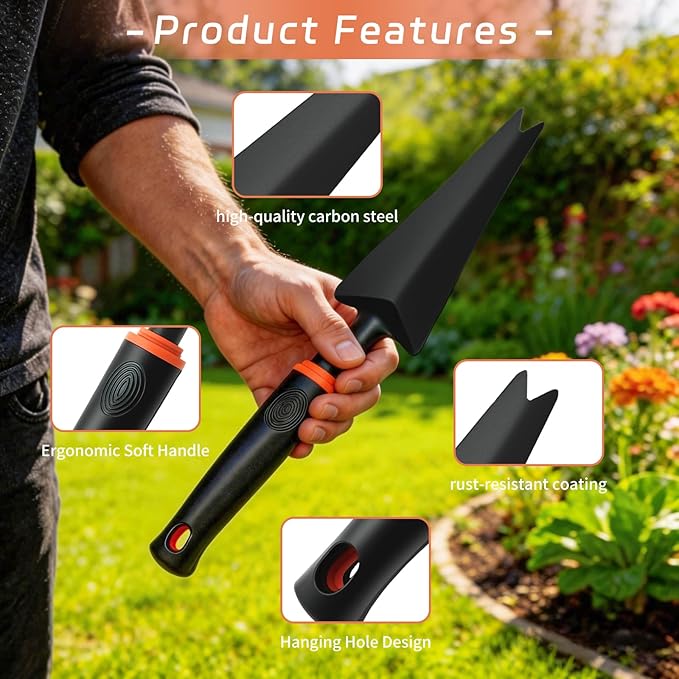 Hand Weed Puller Tool, Handy Forked Head Weeder Puller Carbon Steel Forked Weeder Puller Tool for Courtyards and Gardens