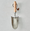 Burpee 13" Stainless Steel Trowel Durable Long Lasting Garden Tool Leather Wrist Strap 5" Handle, 10 Year Warranty, Oak