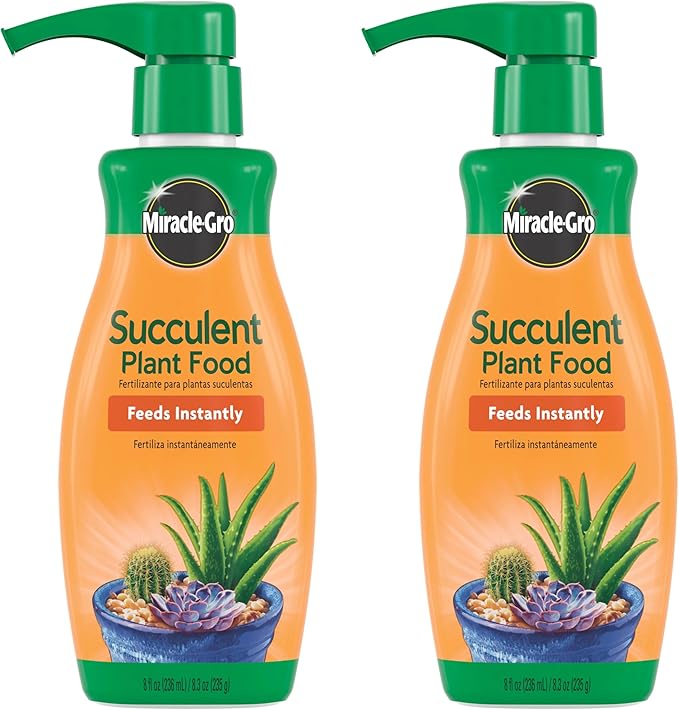 Miracle-Gro Succulent Plant Food - Liquid Fertilizer for Succulents and Cacti including Jade and Aloe, Feed Every 2 Weeks - 8 fl. oz. (2 Pack)