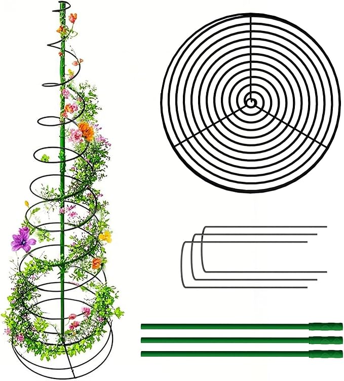 2 Sets Garden Trellis for Climbing Plants, Metal Garden Trellis Plant Trellis Support for Potted Plants Vegetables Flowers Climbing