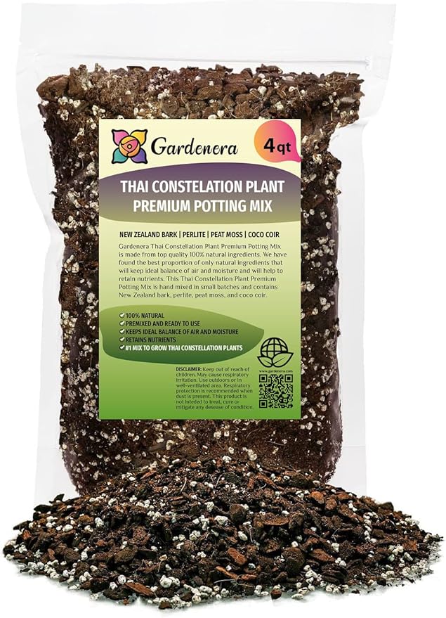 GARDENERA Thai Constellation Monstera Soil Blend - Designed to Meet The Unique Needs of Your Plant - 4 Quart