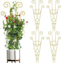 ZOUTOG Trellis for Climbing Plants Indoor 4 Pack 30 Inch,Rustproof Metal Garden Trellis for Potted Plants,Sturdy Houseplant Support Indoor Outdoor for Ivy Pothos Monstera Hoya Flower Vine(Golden Moon)