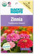 Back to The Roots 100% Organic Seed Packet - Zinnia 'California Giants' 210mg