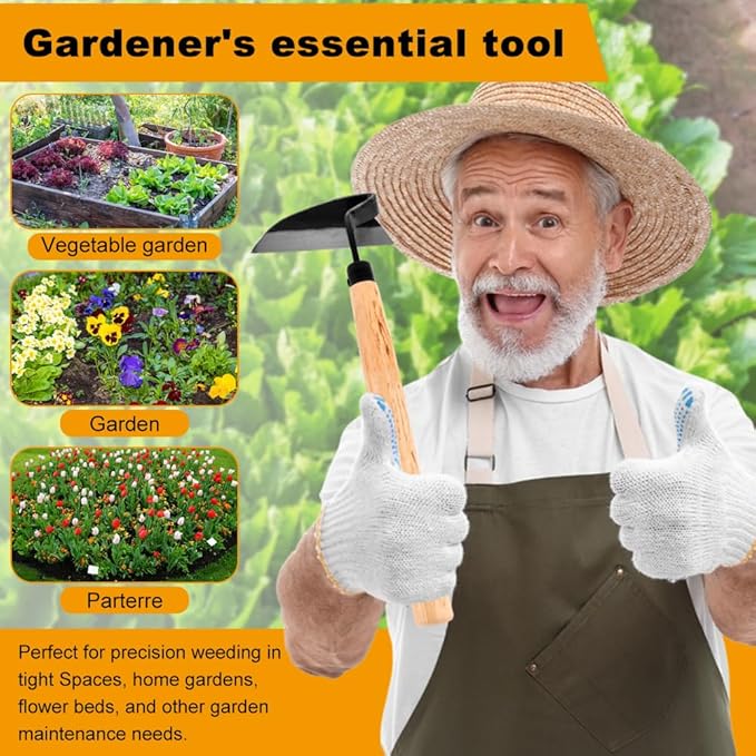 Japanese Weeding Sickle, 13inch Professional Japanese Hand Weed Puller Garden Hoe Gardening Tools