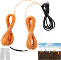 118Ft Soil Heating Cable with Thermostat, Rubber Heated Warming Cable for Seed Starting, Outdoor Greenhouse, Cold Frame & Garden Beds, Plant Root Winter Protection Kit Includes Ground Stakes