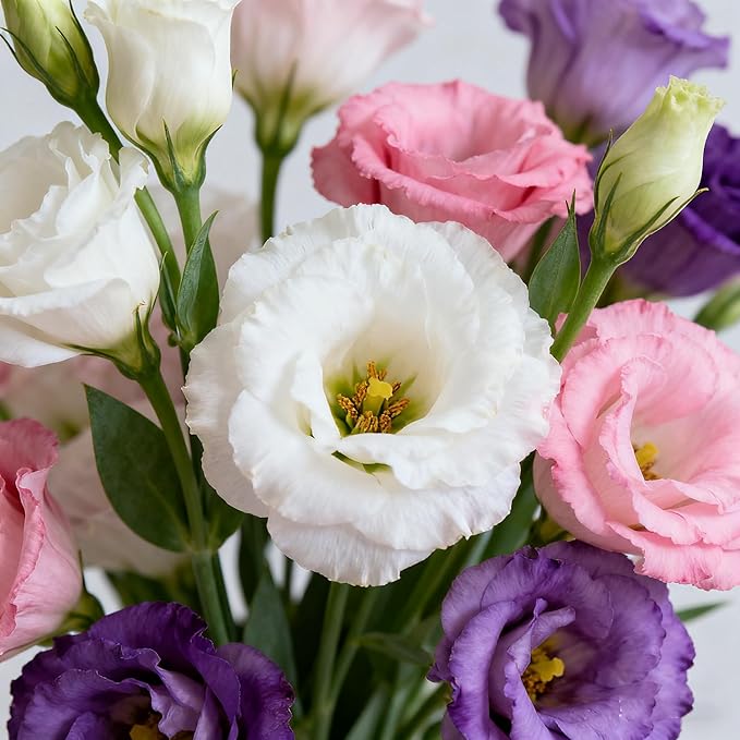 Lisianthus Flower Seeds for Planting, 1000 Mix Color Annual Lisianthus Seeds, Non-GMO Thornless Lisianthus Flowers Seed for Home Garden Outdoor