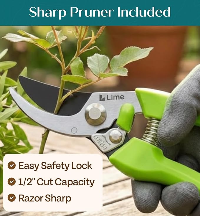 GROWIT Heavy Duty Gardening Tools - Gardening Gifts for Women, Men, Mom, Dad - Durable, Ergonomic Garden Tools Set