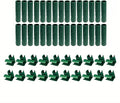 50Pcs Plant Stake Connectors,Garden Trellis Support Stake Connector Tubes Clips and Fixed Cross Buckle Clips, for 7/16” (11mm) Plant Stakes