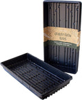 10-Pack 1020 Garden Growing Trays with Drain Holes - 10" x 20" Plastic Plant Trays with Holes - Wheatgrass Sprouting Tray, Microgreens Seed Tray, Hydroponic Trays, Nursery Flats, & Greenhouse Supplies
