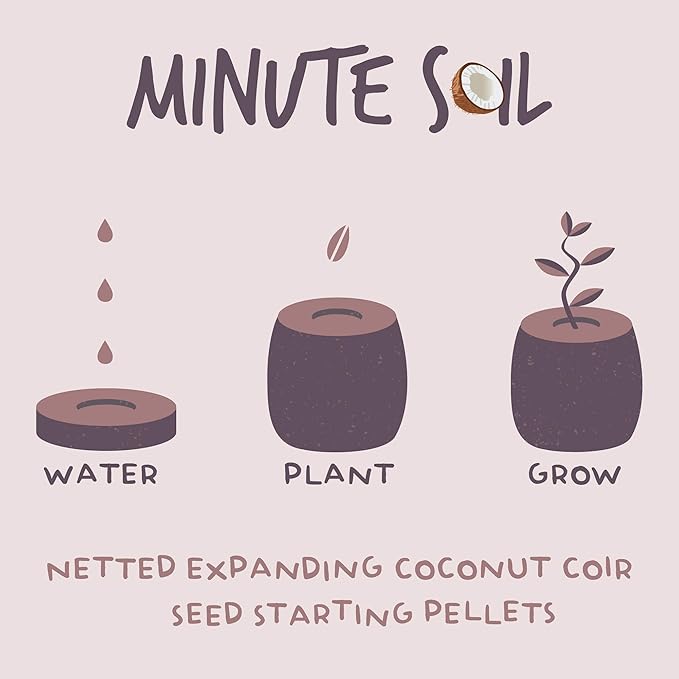 Pure Coco Coir Netted Seed Starting Pellets - 30mm - Pack of 100 - Renewable, Unamended - Superior to Peat Plugs - Self Contained Soil & Pot in One - Grow Garden Seedlings