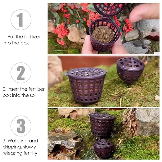 Plastic Fertilizer Mesh Basket for Bonsai, Orchid, Garden Nutrition Cups, 1.6 x 1.1 Inch, 50 Pack