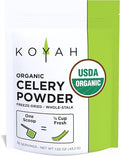 KOYAH - Organic USA Celery Powder (1 Scoop = 1/4 Cup Fresh): 36 Servings, Freeze-Dried, Whole-Stalk Powder