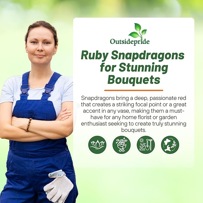 Outsidepride Ruby Snapdragon Seeds - 5000 Pcs Annual Flower Seeds for Planting, Frost-Tolerant, Pollinator-Friendly Cool-Season Plant with Attractive Blooms for Cut Flower Arrangements