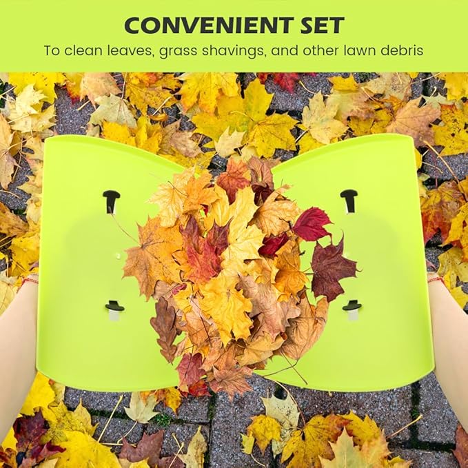 2 Set Leaf Scoops Hand Rake, Leaf Scoops and Claws with 2 Pairs Gloves, Lightweight Plastic Hand Held Rakes Yard Scoop for Picking up Leaves Garden Rubbish Yard Waste