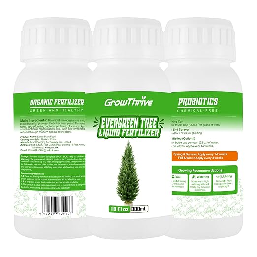 Evergreen Tree Liquid Fertilizer – Natural Probiotic Plant Food for Healthy Evergreen Growth – 10 oz Concentrate – Promotes Greener Leaves, Strong Roots & Soil Health