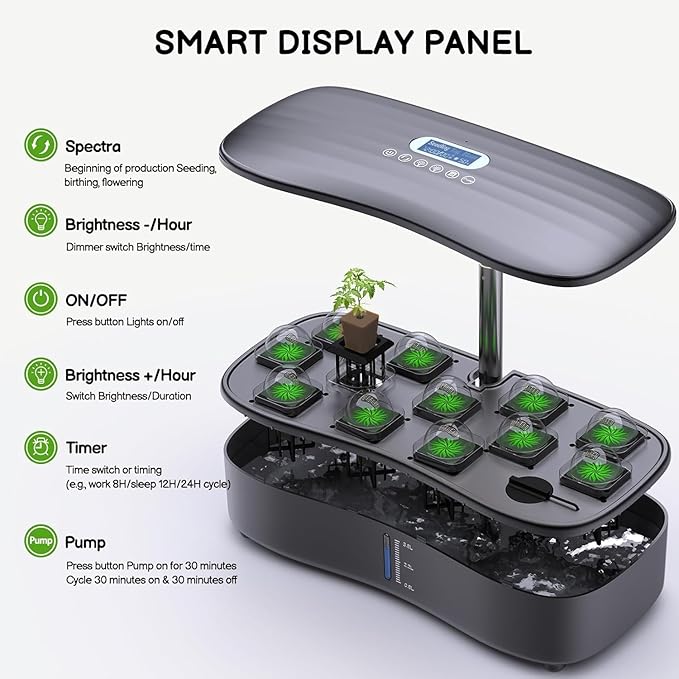 Hydroponics Growing System Kit - 12 Pods Indoor Herb Garden with LED Grow Light, Adjustable Height up to 17", Auto Timer - Perfect Home, Birthday & Mother’s Day Gift for Women