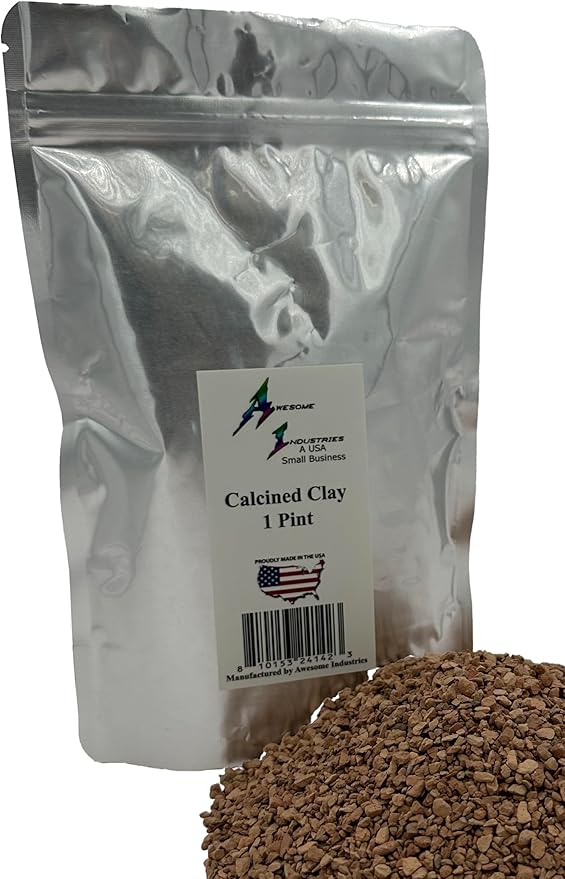 Calcined Clay for Bonsai 1 Pint 1/8" Succulent Cactus Indoor Plants Horticultural Soil Amendment Additive Regulates Moisture High Porosity Fast Drainage and Aeration Like Akadama Awesome Industries