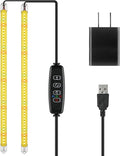 iPower 20W LED Plant Grow Light Strips Full Spectrum for Indoor Plants with Auto ON/Off 3/9/12H Timer, 10 Dimmable Levels 48 LEDs Per Tude, for Hydroponics Succulent, 2 Tubes, Yellow