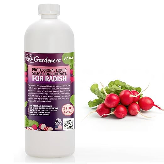 𝐏𝐑𝐎𝐅𝐄𝐒𝐒𝐈𝐎𝐍𝐀𝐋 Liquid Silica Plant Supplement - 32oz - Radish Plants Liquid Silica Boost Fertilizer - Stronger Stems & Healthy Leaves for Indoor & Outdoor Radish Plants (Makes 180 Gallons)