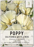 Seed Needs California Poppy Seeds for Planting White Linen Poppies - Heirloom & Open Pollinated Annual Wildflowers to Attract Pollinators to a Butterfly Garden (1 Pack)
