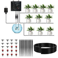 Automatic Watering System for Indoor Plants, DIY Drip Irrigation Kit with Timer for Potted Plants,Self Watering Device for Garden, Greenhouse & Vacation Plant Care (10 pots, Adjustable dripper)