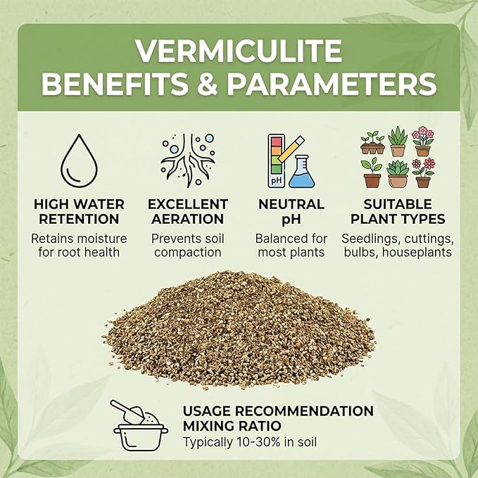 Sukh 14.6OZ Vermiculite - Organic Vermiculite for Gardening Plants Fine Horticultural Soil Amendments Bulk Additive Perfect Potted and Garden Professional Grade 1-3mm