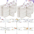 50 Pcs Handmade Seed Paper Plantable Wildflower Seed Paper Recycled Flower Petals Tags Wedding Favors for Guests Craft Gifts Cards for Envelope Birthday Party, 5 Styles (Dragonfly Shape)