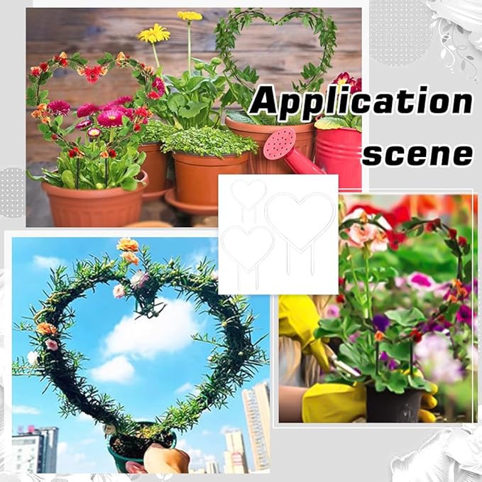 FINGERINSPIRE 3 Pcs Heart Trellis for Potted Plant 3 Size Acrylic Trellis for Climbing Plants Heart Shape Plant Support for Vines Hoya Topiary Plant Frames for Pothos Monstera Philodendrons Dischidia